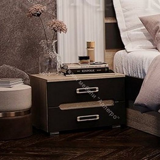 Тумбы прикроватные Ким (2шт) Графит Софт, Дуб Сонома