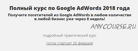 Полный курс по Google AdWords 2018 (Константин Сентищев)