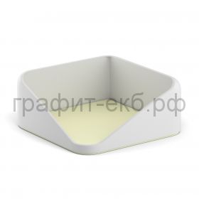 Подставка для бумаг ErichKrause FORTE Pastel белая с желтой встакой 55973