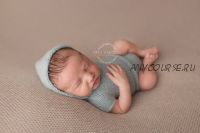 Боди с капюшоном реглан для съемки новорожденных (Knitinthewombdesigns)