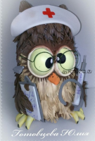 Сова-доктор из фоамирана (Юлия Готовцева)