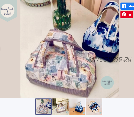 [Creativefabrica] Sewing Pattern, Mini Duffel Bag, 2 Sizes (Designs Nook)