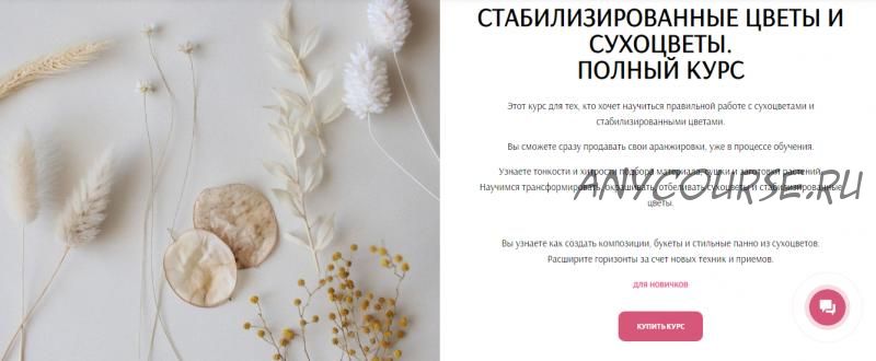 [Flower School] Стабилизированные цветы и сухоцветы. Полный курс. Сам (Екатерина Андрюкова)