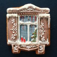 [Где торт?] 5 пряников на Новый Год. Зима в Окошке. Апельсин + 3 игрушки (ЭтноПряник)