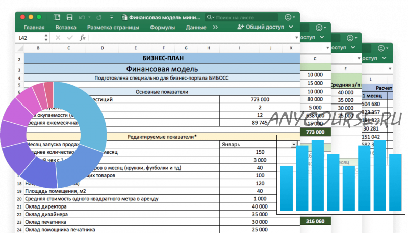 [БиБосс] Финансовая модель маникюрного кабинета с бизнес планом