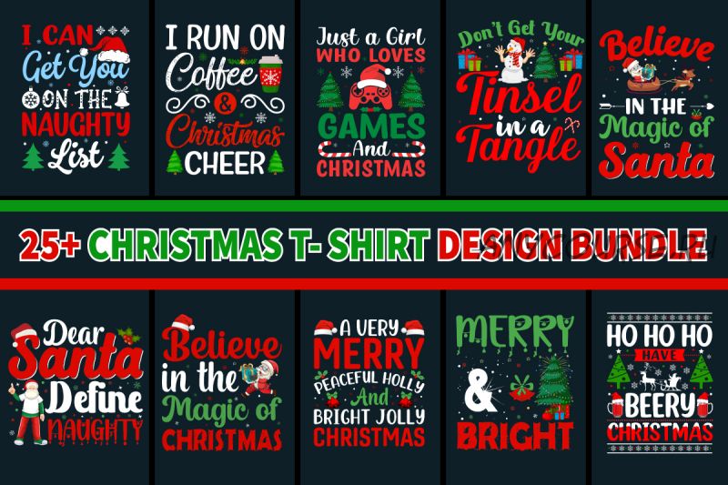 [Creativefabrica] Christmas T-Shirt Design Bundle (rajjdesign)