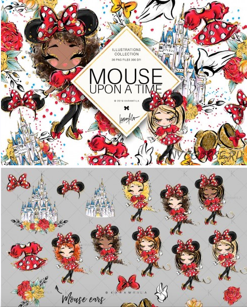 [creative market] Клипарт Most Famous Mouse Ears Clipart (Karamfila)