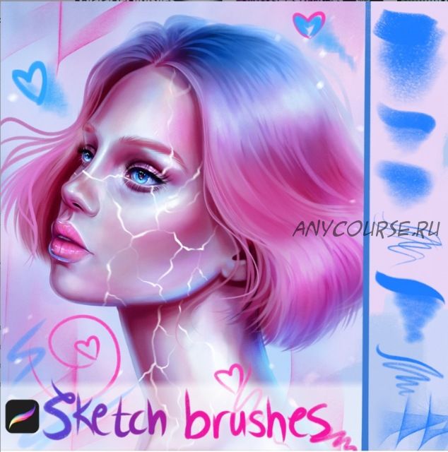 [Sandra Winther Art] Мини-Набор: Кисти для Procreate «Скетч». Sketch Brushes mini-set for Procreate