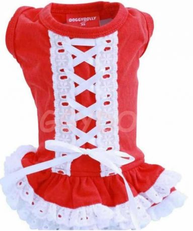 Летнее платье "Корсет" красное(XS, XL)