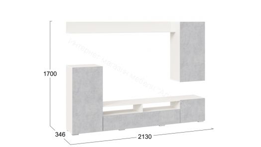 Гостиная "Моретти" (Белый/Цемент светлый)