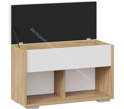 Тумба для обуви "Ханна" Исп.2 (Дуб крафт золотой/Кожзам белый ясень)