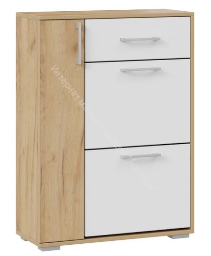 Тумба для обуви "Ханна" (Дуб крафт золотой/Белый ясень)