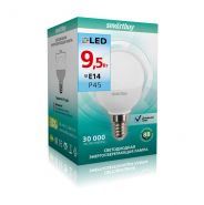 Лампа светодиодная шар P45-9.5W-4000K-E14,SMARTBUY