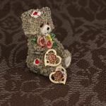 Серьги "Розочки-сердечки" клуазоне (Тайвань/Китай)