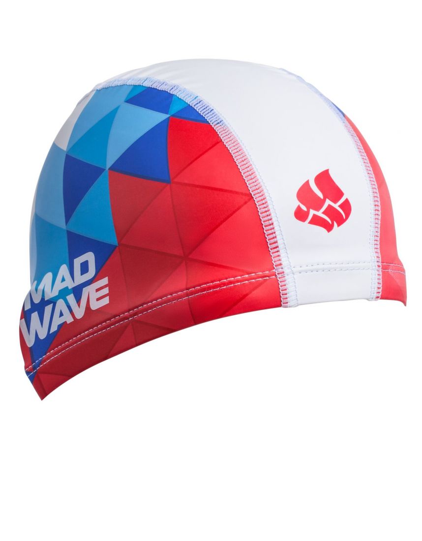 Шапочка для плавания комбинированная Mad Wave TRICOLOR