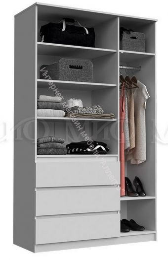 Шкаф 1200 Челси Белый глянец холодный, Дуб Сонома