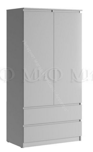 Шкаф двухстворчатый комбинированный "Челси" Белый глянец холодный/Белый