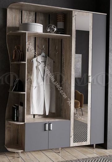 Прихожая Лика №1 1,5 м Дуб Юкон, Графит