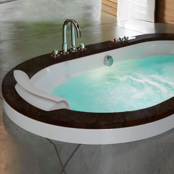 Гидромассажная ванна Jacuzzi Opalia Stone встраиваемая с 6 форсунками и 2 подголовниками 190x110 схема 3