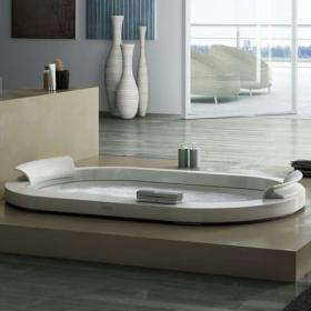 Гидромассажная ванна Jacuzzi Opalia Corian встраиваемая с 6 форсунками и 2 подголовниками 195x115