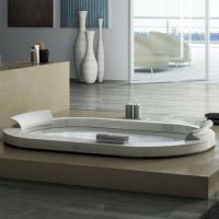 Гидромассажная ванна Jacuzzi Opalia Corian встраиваемая с 6 форсунками и 2 подголовниками 195x115 схема 1