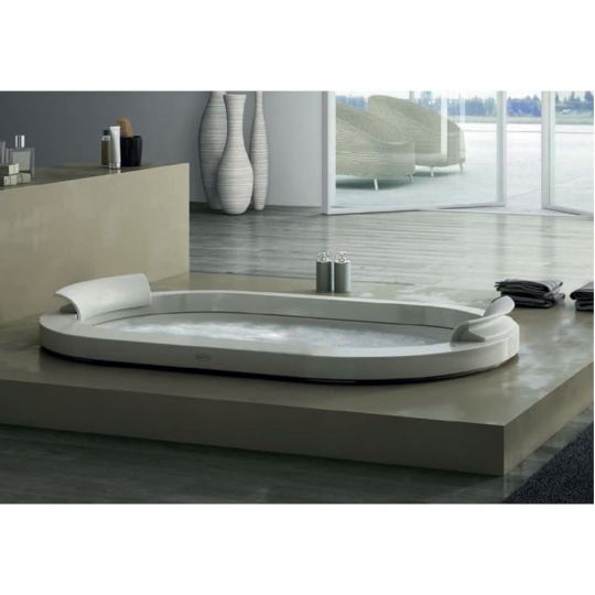 Гидромассажная ванна Jacuzzi Opalia Corian встраиваемая с 6 форсунками и 2 подголовниками 195x115 схема 5