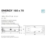 Гидромассажная ванна Jacuzzi Energy 160x70 универсального монтажа схема 2