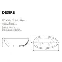 Отдельностоящая ванна Jacuzzi Desire 185x95 схема 2