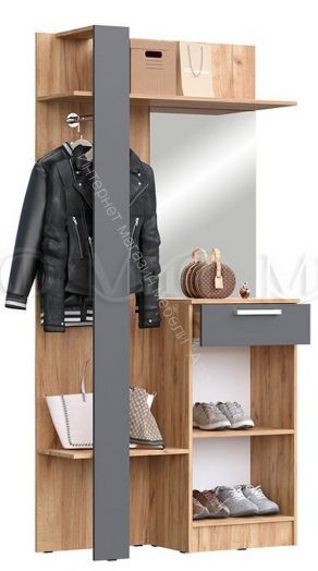 Шкаф платяной Мартина Графит/Дуб Крафт