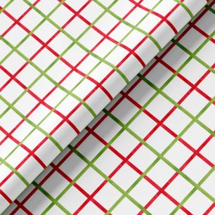 Хлопок - Красно-зеленая клетка 25х75 см limit