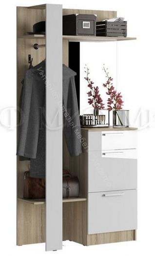 Комбинированная вешалка Мартина Белый глянец/Дуб Сонома