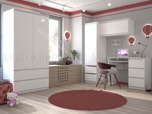 Пенал Челси Белый глянец холодный, Белый