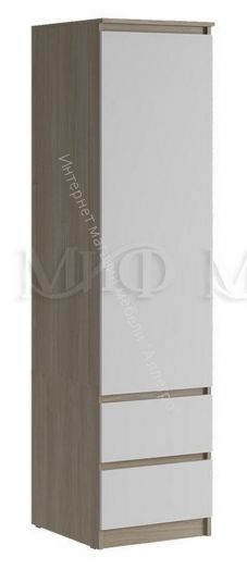 Пенал Челси Белый глянец холодный, Дуб Сонома