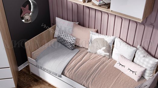 Тумба ТВ Челси Белый глянец холодный, Дуб Сонома