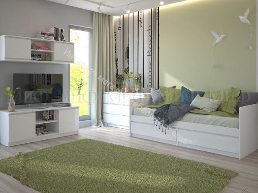 Антресоль Челси Белый глянец холодный, Белый