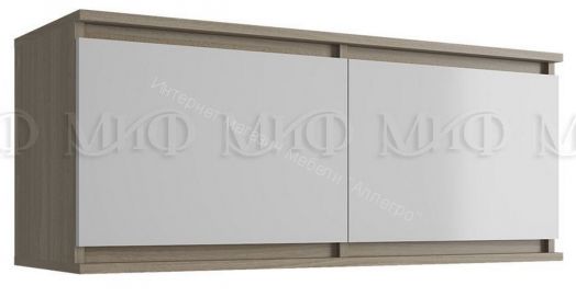 Антресоль малая Челси Белый глянец холодный, Дуб Сонома