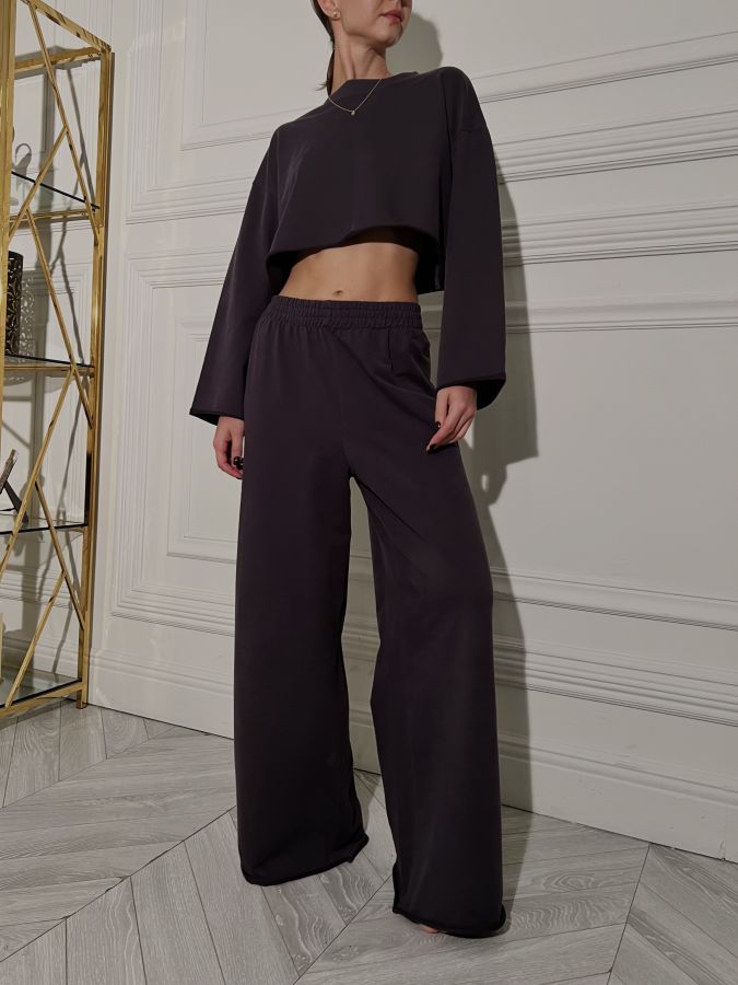 Кофта укороченная графит