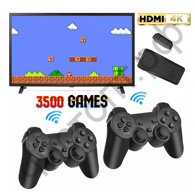 Игровая приставка OT-TYG11   3500 игр (8/16/32 bit) Wi-Fi HDMI  (конс.с 3000 встр.играми, 2 беспровод. джой., бл.пит.) поддержка NES, SNES, N64, GBA, MD, GENESIS, ARCADE, MAME, PS1, DREAMCAST