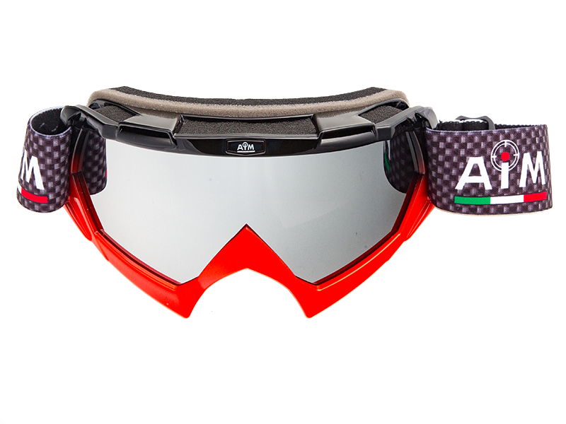 Очки кроссовые AiM (PRO) 157-500 Black-Red Glossy