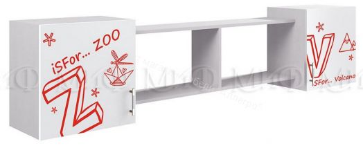 Антресоль Вега Алфавит Красный, Белый