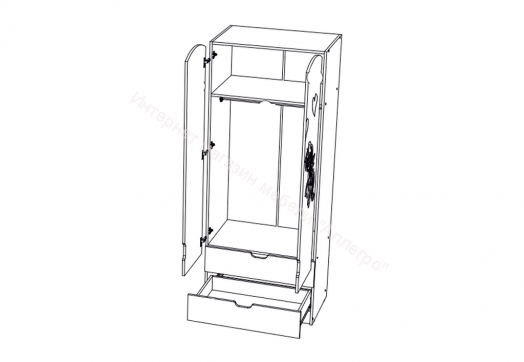 Шкаф "Юниор-3" Шарли Бриз, Дуб Беленый