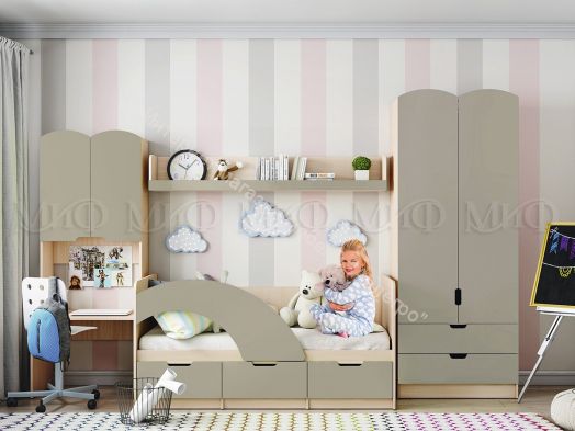 Шкаф "Юниор-3" Шарли Мокко, Дуб Беленый