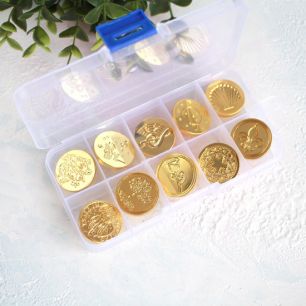 Набор штампов для печати - 10 шт. в контейнере