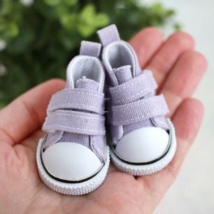 Обувь для кукол Кеды 5 см на липучках (сиреневые)