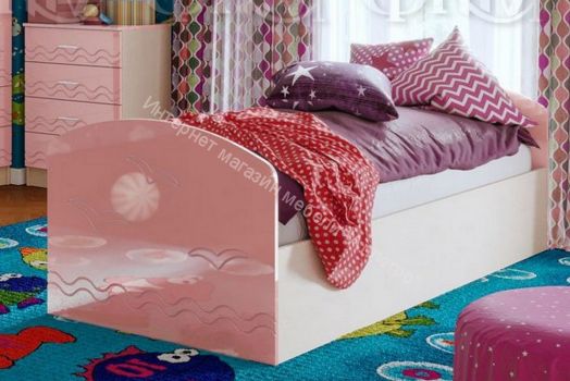 Модульная детская "Юниор-2" Розовый металлик, Дуб беленый