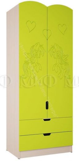 Шкаф "Юниор-3" Мульт Лайм металлик, Дуб Беленый