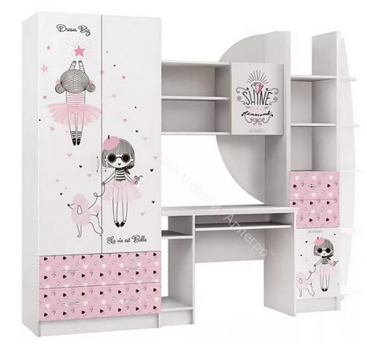 Модульная детская "Юниор-2" ЛДСП Мальвина