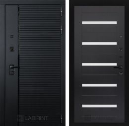 Дверь Входная Лабиринт ПИАНО 01 Венге, стекло белое, металлическая