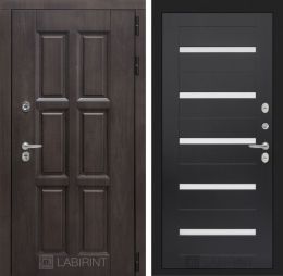 Входная дверь Лабиринт ЛОНДОН ТЕРМО 01 Венге , стекло белое