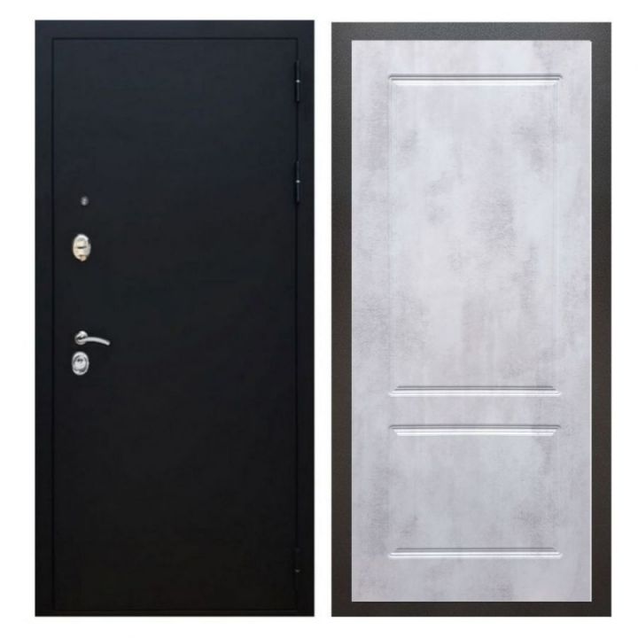Дверь входная металлическая Great Doors X5 Черный муар ФЛ-117 Бетон Светлый